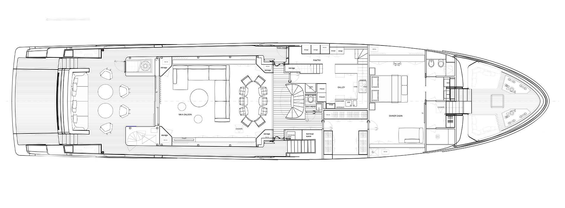 Sanlorenzo Yachts SD118 主甲板