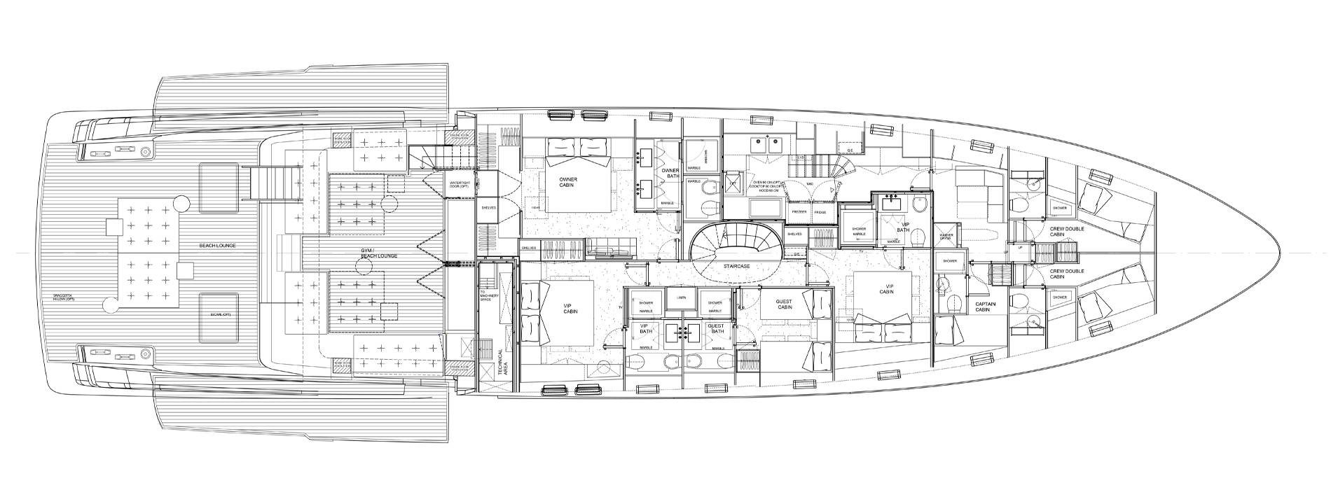 Sanlorenzo Yachts SX112 Lower Deck