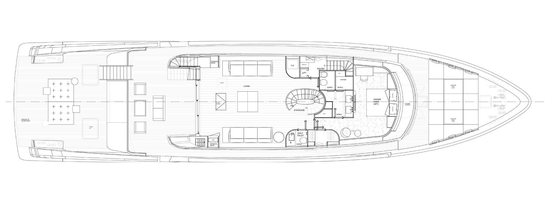 Sanlorenzo Yachts SX112 Cubierta principal versión C