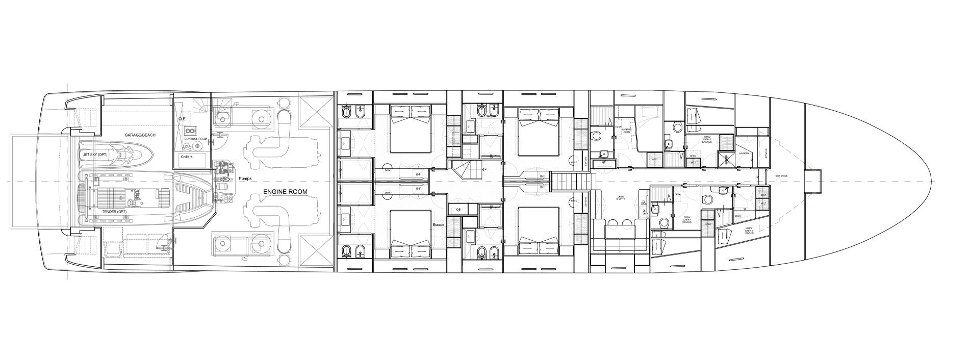 Sanlorenzo Yachts SL120 Asymmetric Lower Deck