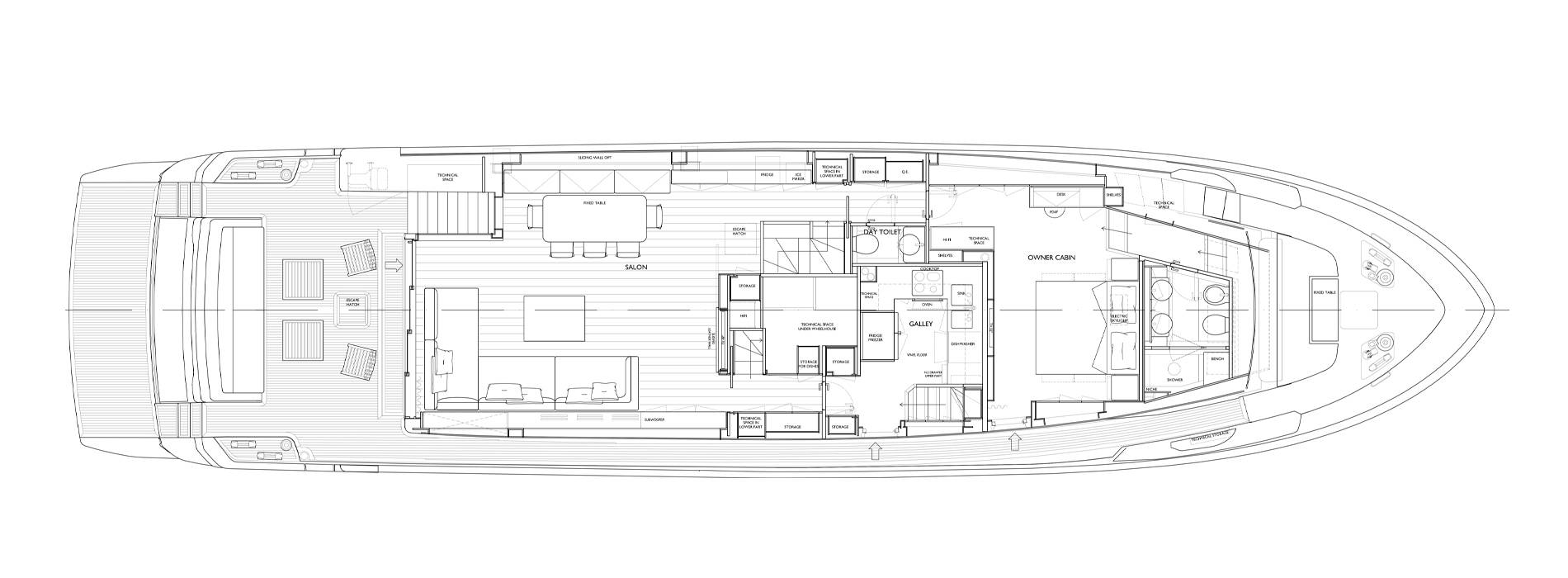 Sanlorenzo Yachts SL90 Asymmetric Главная палуба