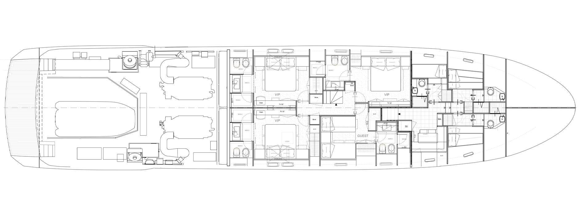 Sanlorenzo Yachts SL106 Asymmetric Lower Deck