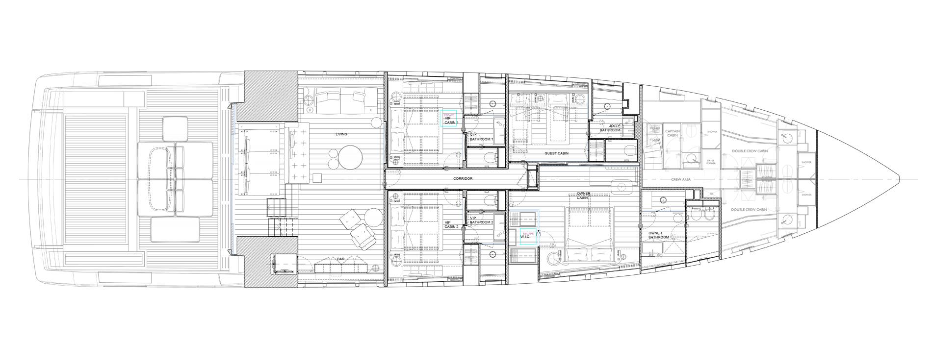 Sanlorenzo Yachts SP110 Lower Deck