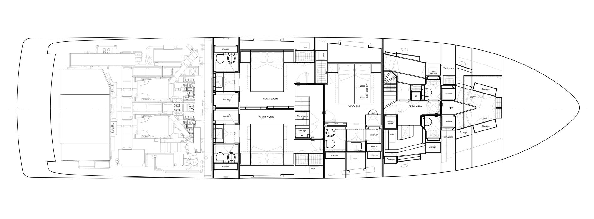 Sanlorenzo Yachts SD90 Lower Deck