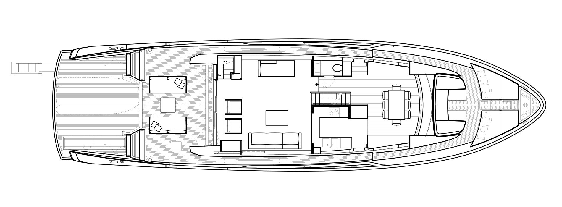 Sanlorenzo Yachts SX88 Главная палуба версия B open Galley