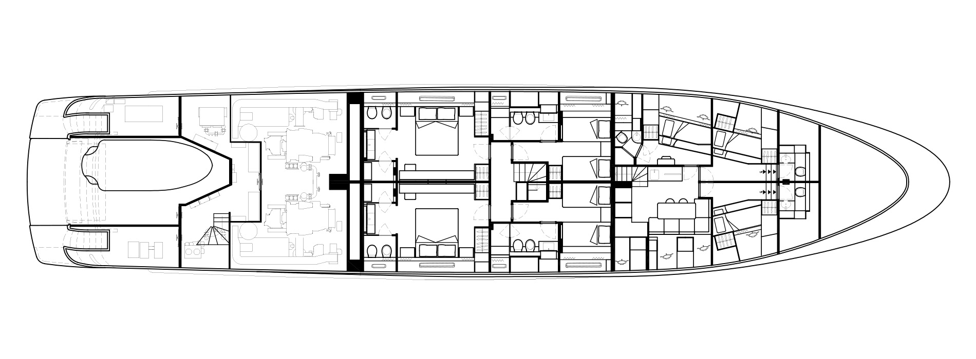 Sanlorenzo Yachts SD126 Cubierta inferior Versione A