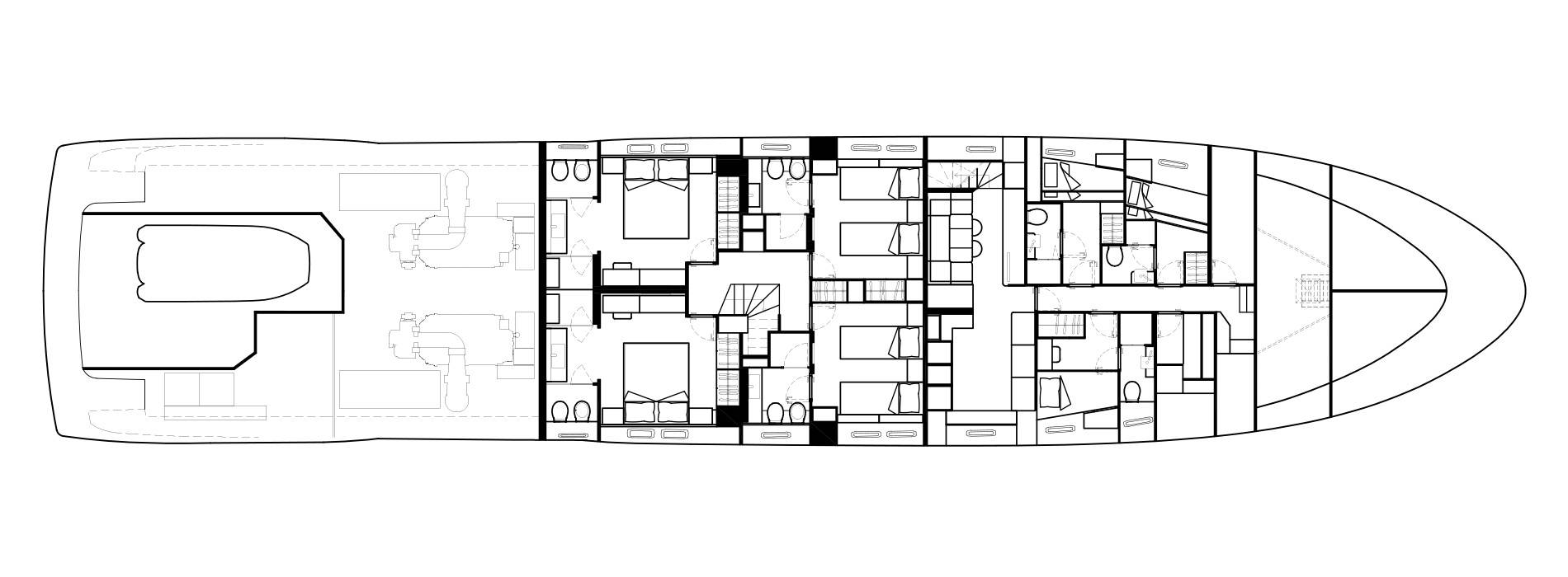 Sanlorenzo Yachts SL118 Lower Deck