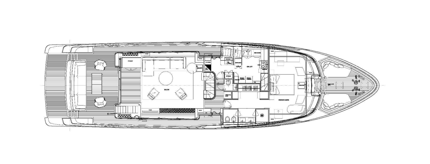 Sanlorenzo Yachts SD96  Главная палуба 